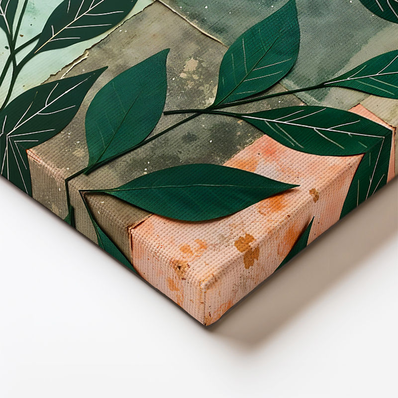 Dikey Kanvas Tablo Tek Büyük Yapraklı Çiçek Çiçek Tablosu Ev Ofis Duvar Dekoru