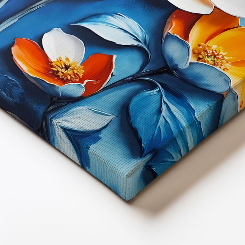 Dikey Kanvas Tablo Kabartma Görünümlü Katmanlı Çiçek Çiçek Tablosu Ev Ofis Duvar Dekoru