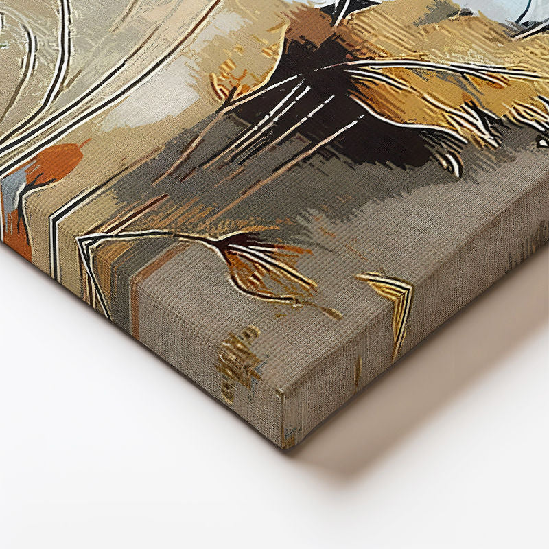 Dikey Kanvas Tablo Sanatsal Fırça Darbeli Çiçek Çiçek Tablosu Ev Ofis Duvar Dekoru