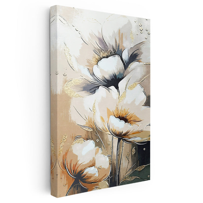 Dikey Kanvas Tablo Soyut Estetik Çiçekler Çiçek Tablosu Ev Ofis Duvar Dekoru