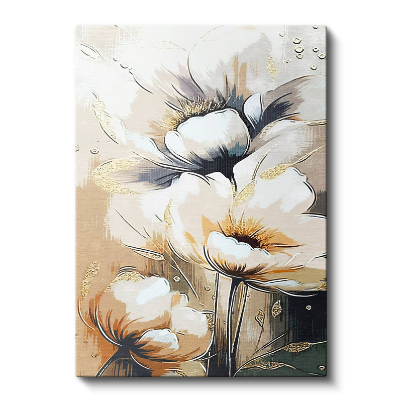 Dikey Kanvas Tablo Soyut Estetik Çiçekler Çiçek Tablosu Ev Ofis Duvar Dekoru