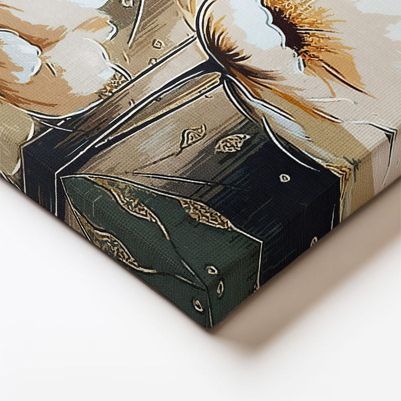 Dikey Kanvas Tablo Soyut Estetik Çiçekler Çiçek Tablosu Ev Ofis Duvar Dekoru