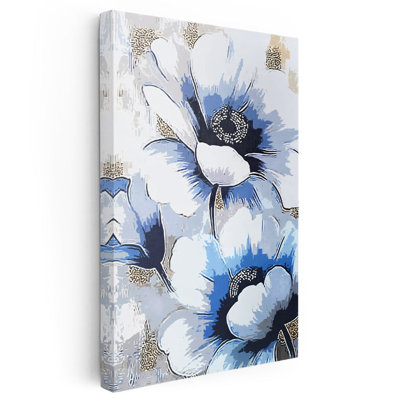 Dikey Kanvas Tablo Geniş Taç Yapraklı Çiçekler Çiçek Tablosu Ev Ofis Duvar Dekoru