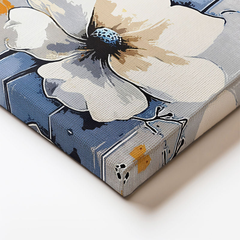 Dikey Kanvas Tablo Yumuşak Geçişli Zarif Çiçekler Çiçek Tablosu Ev Ofis Duvar Dekoru