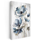 Dikey Kanvas Tablo Sanatsal İri Yapraklı Çiçekler Çiçek Tablosu Ev Ofis Duvar Dekoru