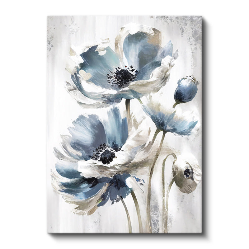 Dikey Kanvas Tablo Sanatsal İri Yapraklı Çiçekler Çiçek Tablosu Ev Ofis Duvar Dekoru