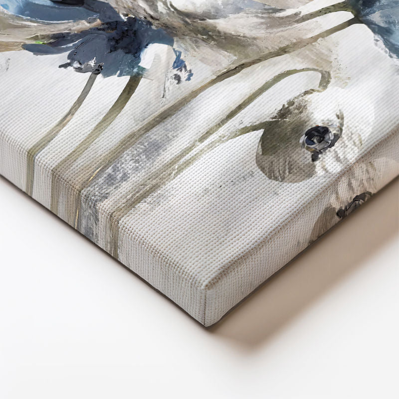 Dikey Kanvas Tablo Sanatsal İri Yapraklı Çiçekler Çiçek Tablosu Ev Ofis Duvar Dekoru