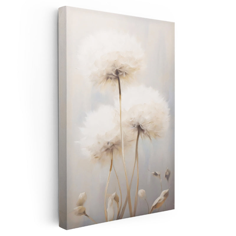 Dikey Kanvas Tablo Tüylü Karahindiba Çiçekleri Çiçek Tablosu Ev Ofis Duvar Dekoru