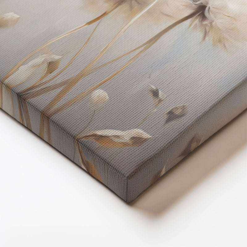 Dikey Kanvas Tablo Tüylü Karahindiba Çiçekleri Çiçek Tablosu Ev Ofis Duvar Dekoru