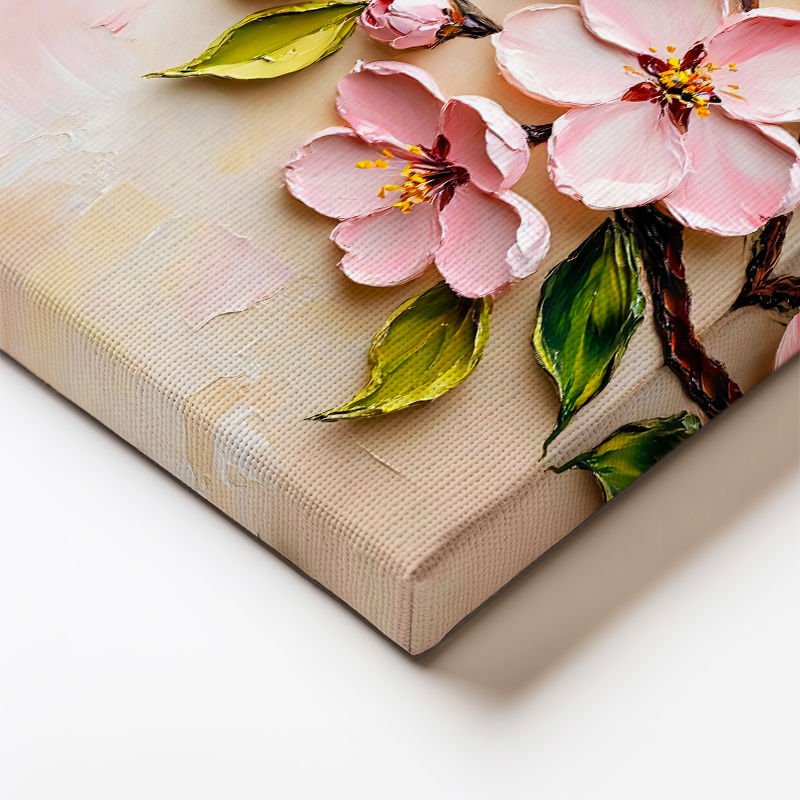 Dikey Kanvas Tablo Palet Bıçağı Teknikli Çiçekler Çiçek Tablosu Ev Ofis Duvar Dekoru