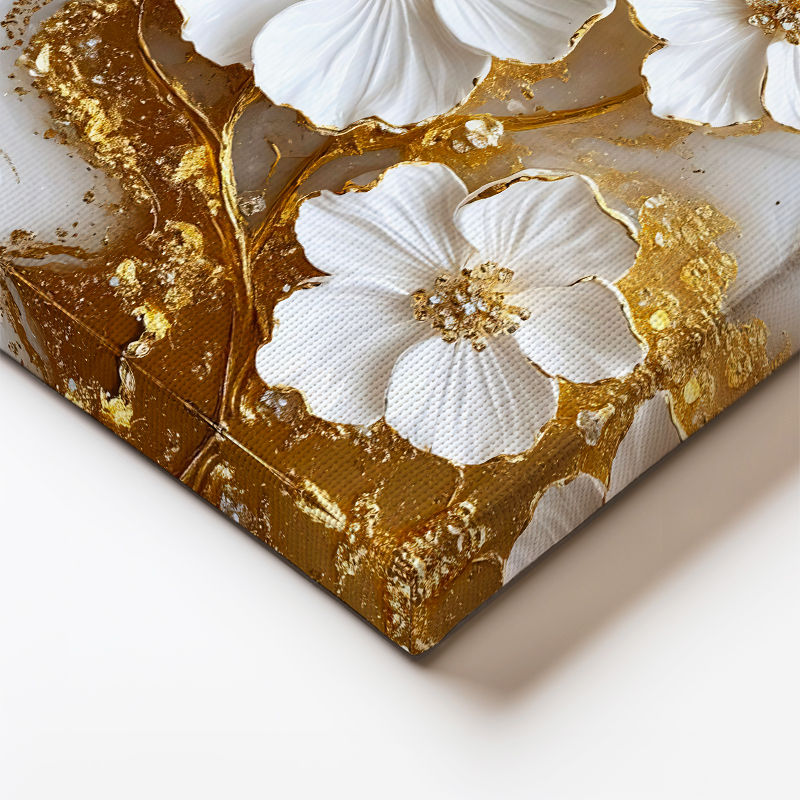 Dikey Kanvas Tablo Belirgin Damar Detaylı Çiçekler Çiçek Tablosu Ev Ofis Duvar Dekoru