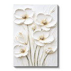 Dikey Kanvas Tablo Sade Dokulu Minimal Çiçekler Çiçek Tablosu Ev Ofis Duvar Dekoru