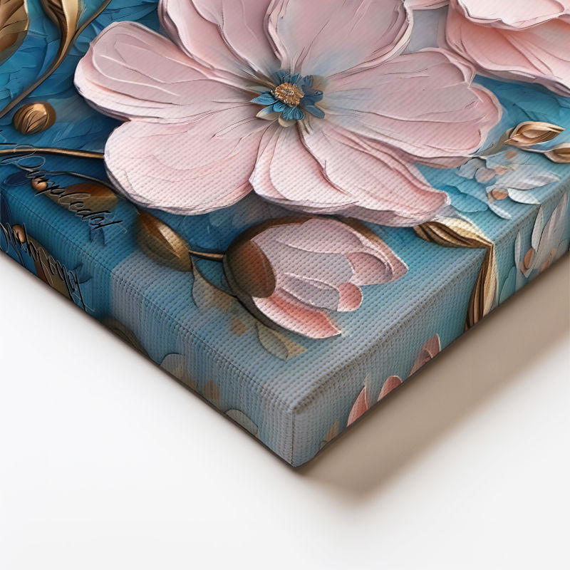 Dikey Kanvas Tablo Belirgin Tomurcuklu Çiçekler Çiçek Tablosu Ev Ofis Duvar Dekoru