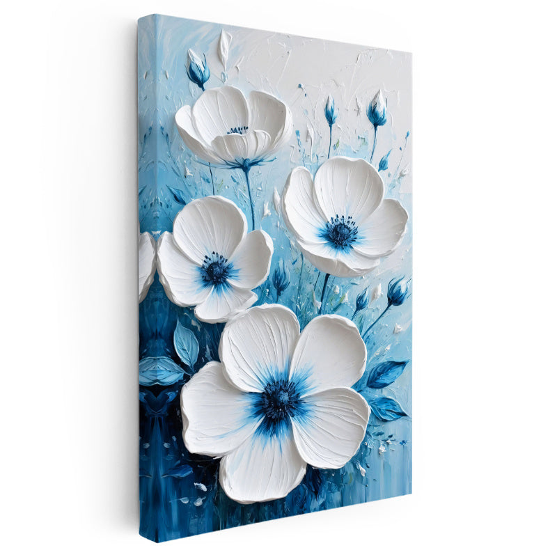 Dikey Kanvas Tablo Belirgin Göbekli Zarif Gelincikler Çiçek Tablosu Ev Ofis Duvar Dekoru