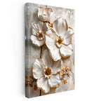 Dikey Kanvas Tablo Parlak Kenarlı Modern Çiçekler Çiçek Tablosu Ev Ofis Duvar Dekoru