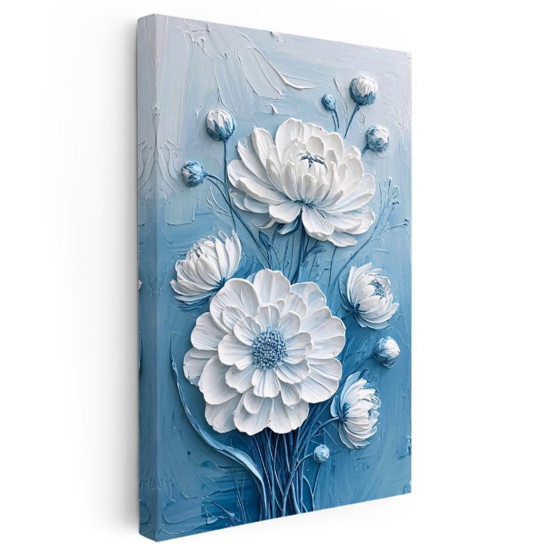 Dikey Kanvas Tablo Dokulu Şakayık Çiçek Buketi Çiçek Tablosu Ev Ofis Duvar Dekoru