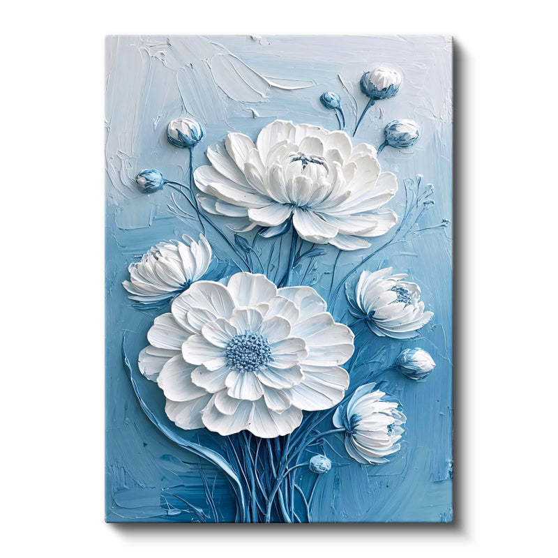 Dikey Kanvas Tablo Dokulu Şakayık Çiçek Buketi Çiçek Tablosu Ev Ofis Duvar Dekoru