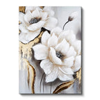 Dikey Kanvas Tablo Sanatsal Dokulu İri Manolyalar Çiçek Tablosu Ev Ofis Duvar Dekoru