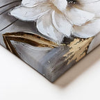 Dikey Kanvas Tablo Sanatsal Dokulu İri Manolyalar Çiçek Tablosu Ev Ofis Duvar Dekoru