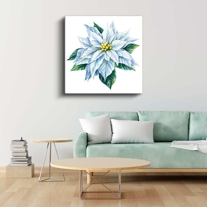 Beyaz Atatürk Çiçeği - Zarif Kar Beyazı Yıldız Çiçeği Kanvas Tablo