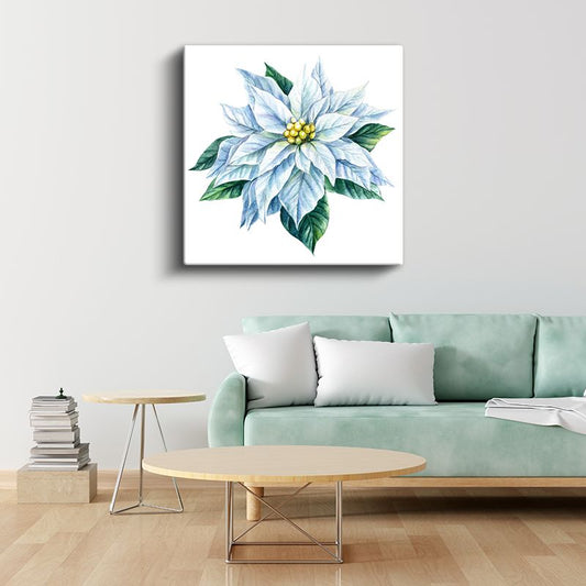 Beyaz Atatürk Çiçeği - Zarif Kar Beyazı Yıldız Çiçeği Kanvas Tablo