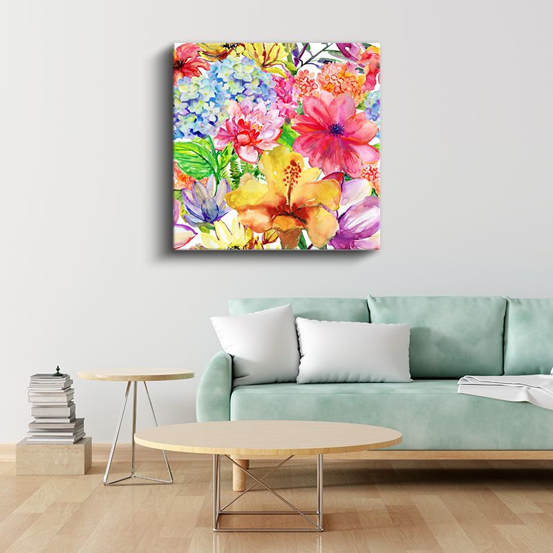 Karahindiba Tarlası - Mavi Gökyüzü Altında Sarı Çiçekler Kanvas Tablo