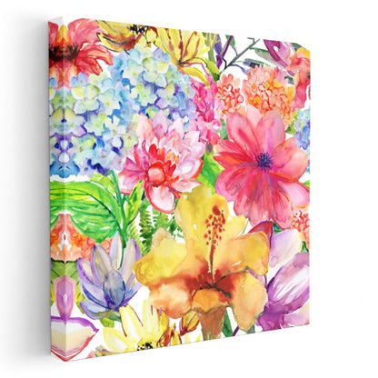 Karahindiba Tarlası - Mavi Gökyüzü Altında Sarı Çiçekler Kanvas Tablo