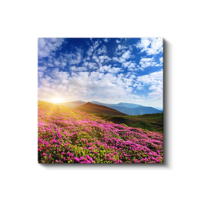 Renkli Laleler - Hasır Sepette Bahar Çiçekleri Kanvas Tablo