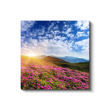 Renkli Laleler - Hasır Sepette Bahar Çiçekleri Kanvas Tablo