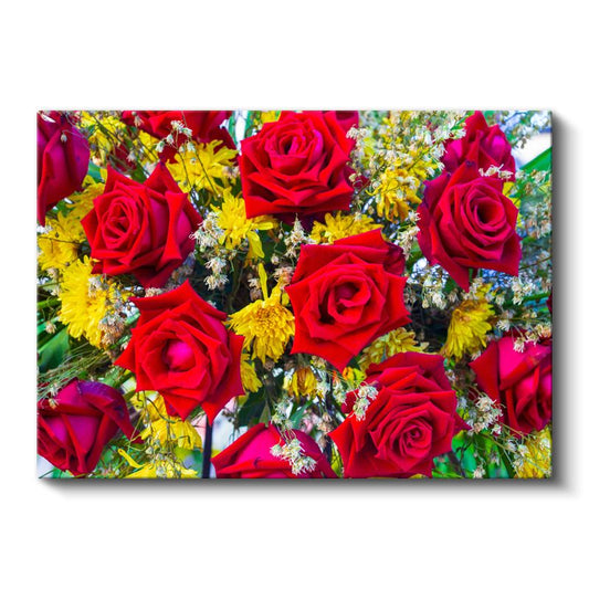 Kırmızı Güller - Canlı Renkli Çiçek Buketi Kanvas Tablo