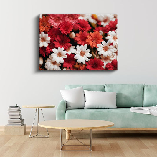 Renkli Papatyalar - Canlı Çiçek Aranjmanı Kanvas Tablo