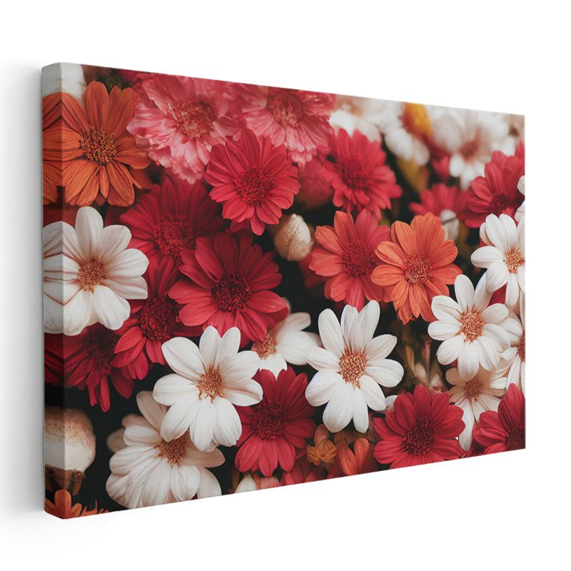 Renkli Papatyalar - Canlı Çiçek Aranjmanı Kanvas Tablo