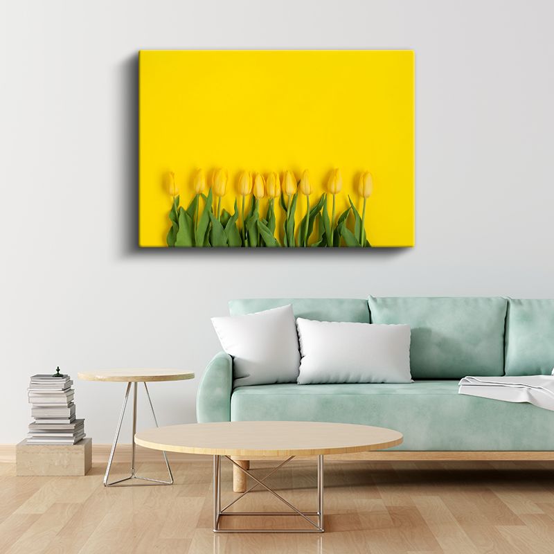Sarı Laleler - Minimalist Çiçek Kompozisyonu Kanvas Tablo