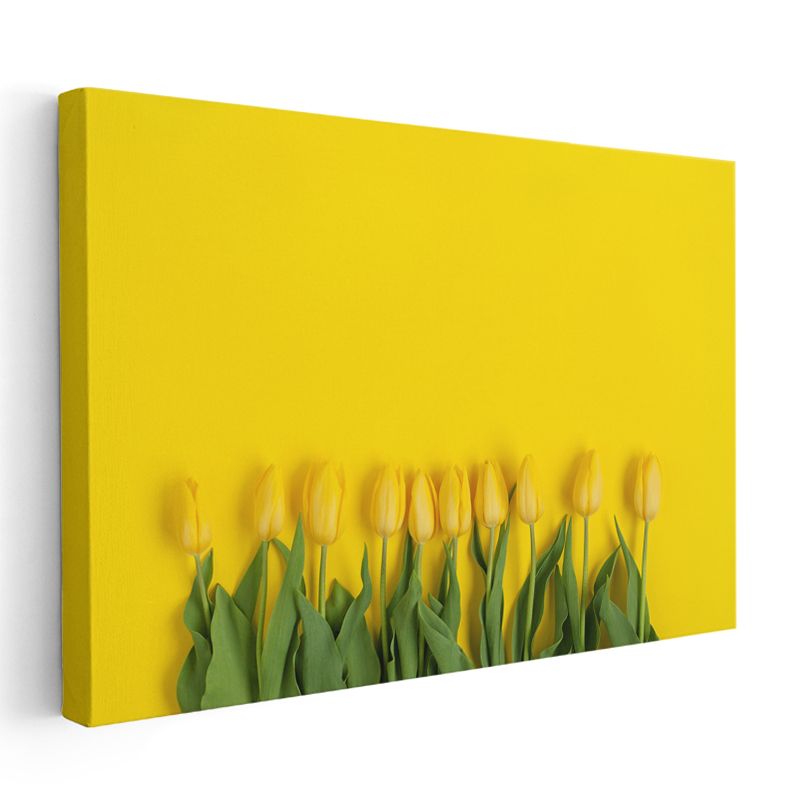 Sarı Laleler - Minimalist Çiçek Kompozisyonu Kanvas Tablo