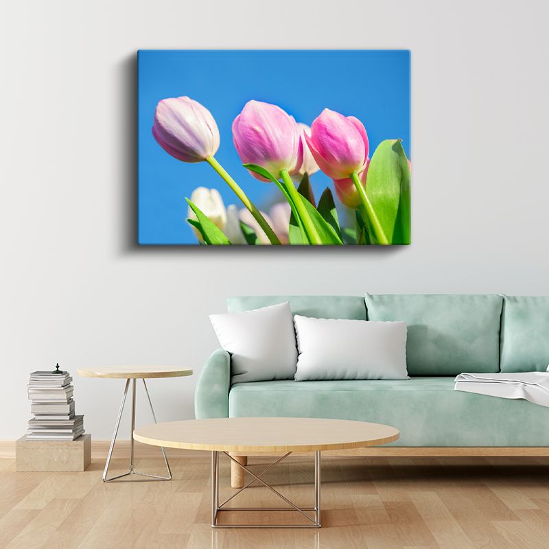 Pembe Kadife Lale - Yumuşak Fonda Zarif Çiçek Detayı Kanvas Tablo