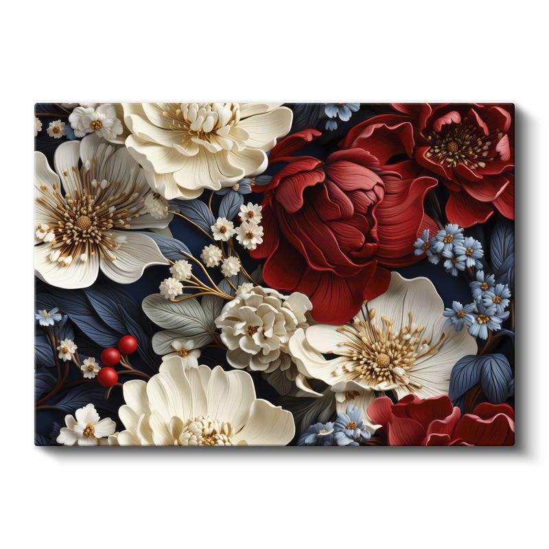 Gece ve Ayçiçeği - Siyah Fonda Altın Sarısı Çiçek Portresi Kanvas Tablo