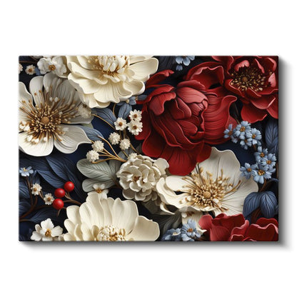 Gece ve Ayçiçeği - Siyah Fonda Altın Sarısı Çiçek Portresi Kanvas Tablo