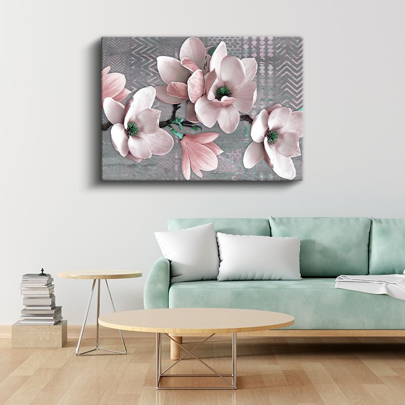 Alev Laleler - Yeşil Bahçede Turuncu Kırmızı Çiçek Topluluğu Kanvas Tablo