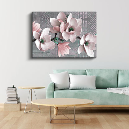 Alev Laleler - Yeşil Bahçede Turuncu Kırmızı Çiçek Topluluğu Kanvas Tablo