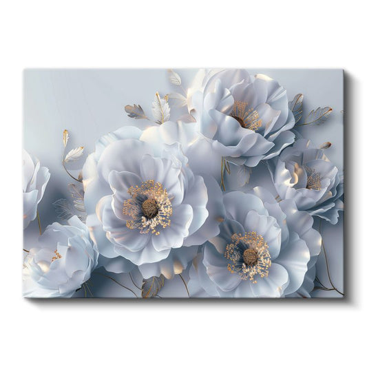 Turkuaz Rüya - Çiy Damlacıklı Karahindiba Tüyleri Kanvas Tablo