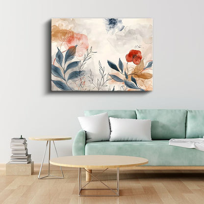 Mor İhtişam - Dramatik Fonda Zarif Papatya Portresi Kanvas Tablo