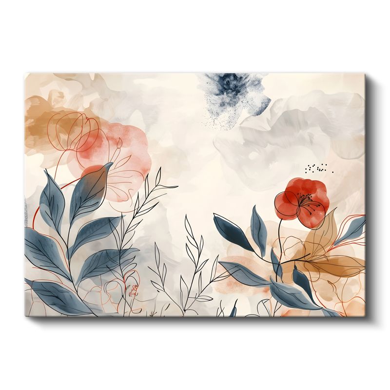 Mor İhtişam - Dramatik Fonda Zarif Papatya Portresi Kanvas Tablo