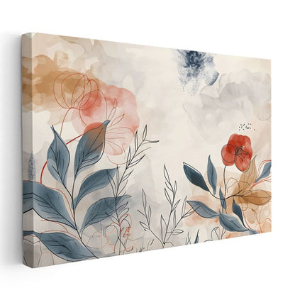 Mor İhtişam - Dramatik Fonda Zarif Papatya Portresi Kanvas Tablo