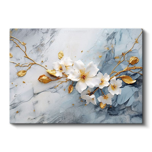 Altın Çiçek Denizi - Yeşil Yapraklı Ayçiçeği Bahçesi Kanvas Tablo