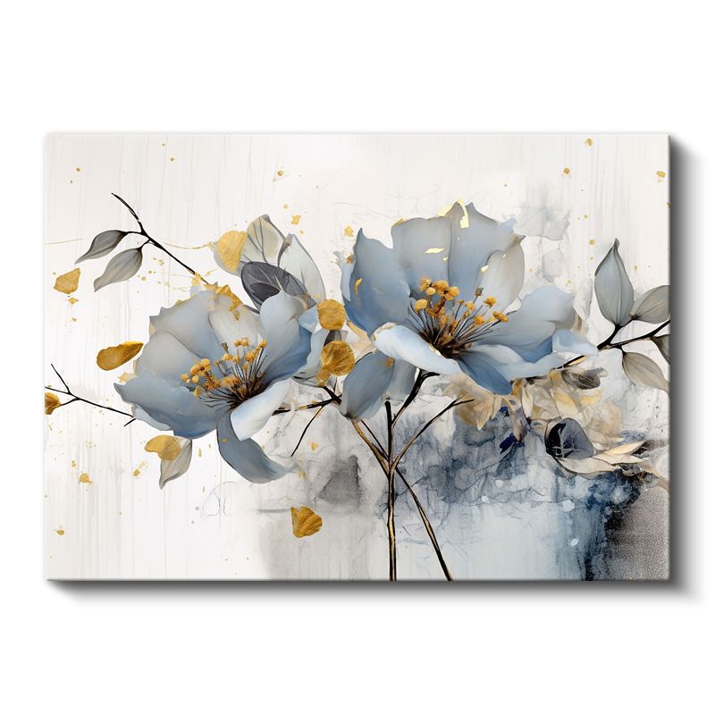 Lavanta Zambak - Minimalist Beyaz Fonda Zarif Çiçek Portresi Kanvas Tablo