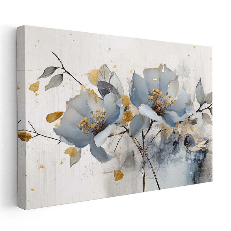 Lavanta Zambak - Minimalist Beyaz Fonda Zarif Çiçek Portresi Kanvas Tablo