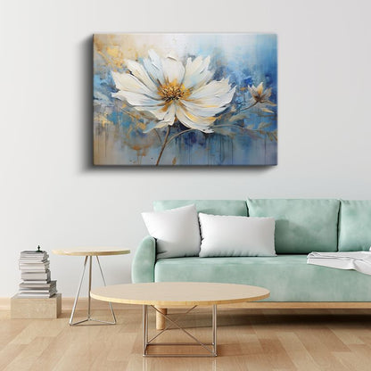 Ateş Kırmızısı Lale - Yeşil Bahçe Fonunda Tek Çiçek Portresi Kanvas Tablo