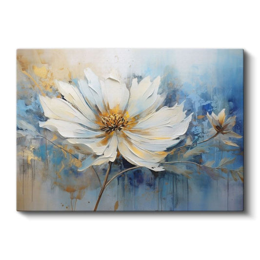 Ateş Kırmızısı Lale - Yeşil Bahçe Fonunda Tek Çiçek Portresi Kanvas Tablo