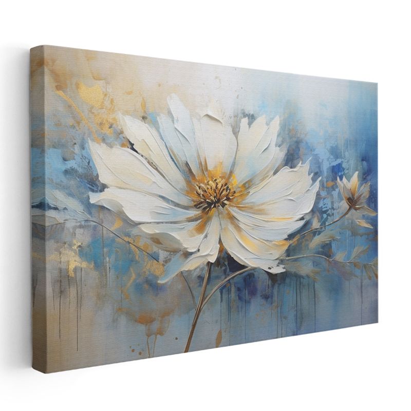 Ateş Kırmızısı Lale - Yeşil Bahçe Fonunda Tek Çiçek Portresi Kanvas Tablo