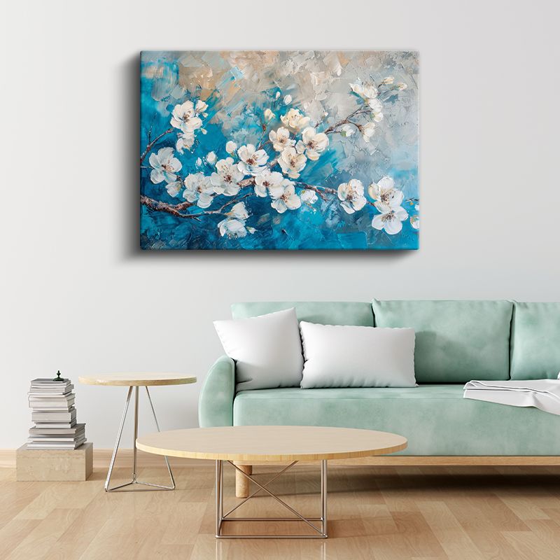 Pembe Laleler - Gökyüzü Altında Kanvas Tablo